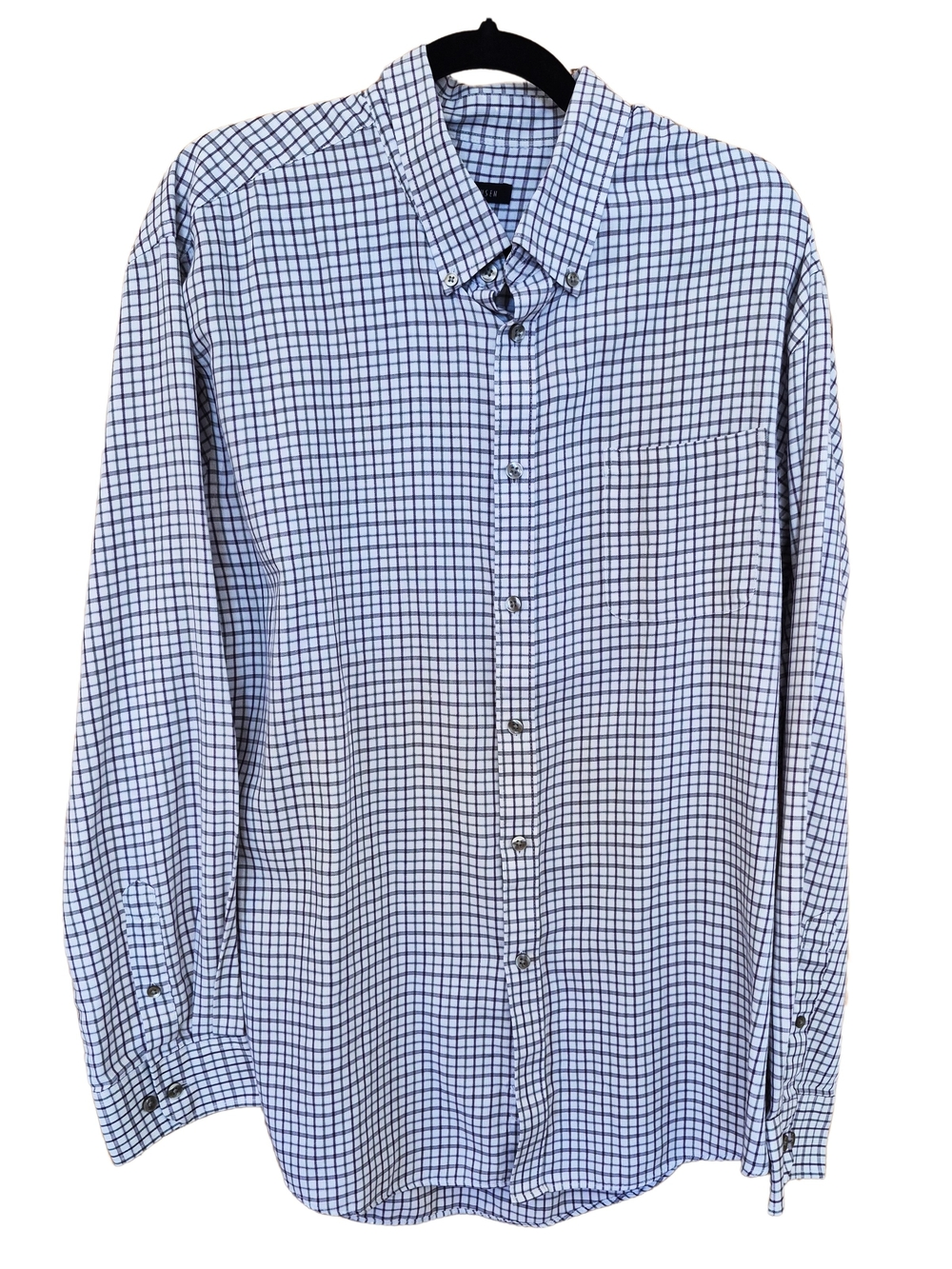 Van Heusen Purple Check Button Down Shirt XL Long Sleeve Men’s Dress Shirt